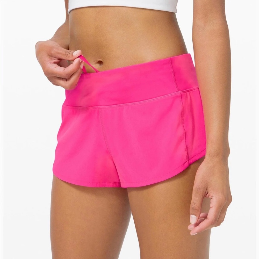 Lululemon speed up short 2.5” pink highlight nwt